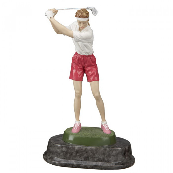 Figur Golf Sportpokal Trophy Damen Hochwertig Gefertig