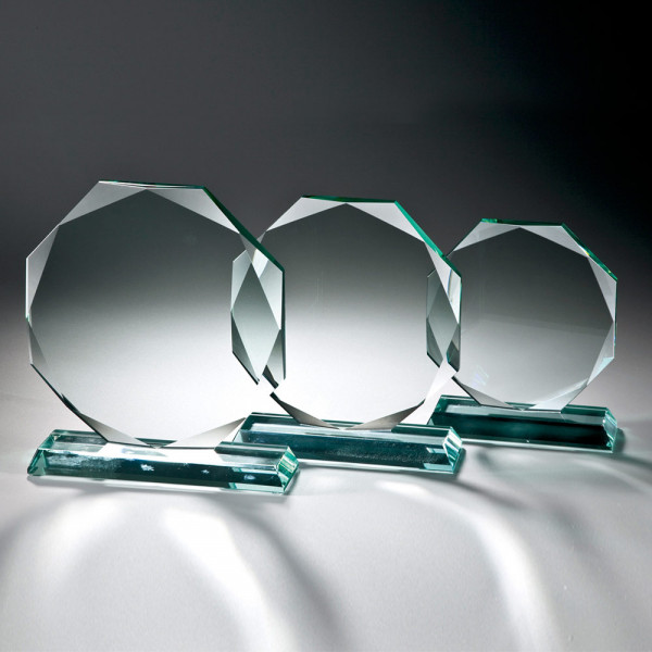 Glastrophäe Achteck Octaview