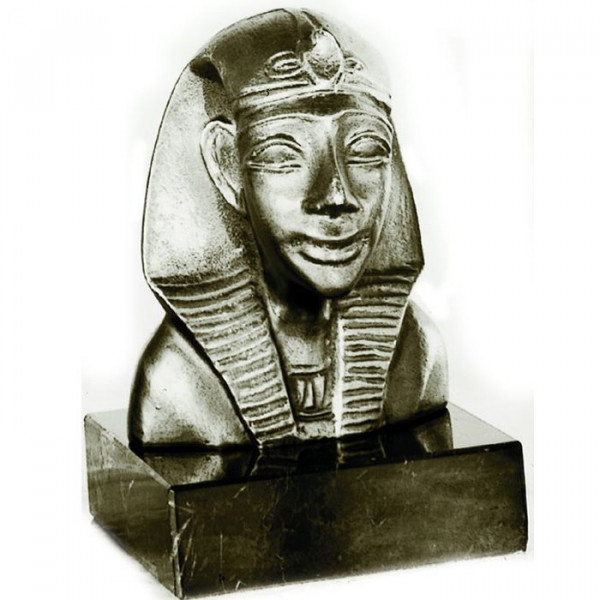 Figur Büste König v. Theben Pharao Ägypten Metalloptik