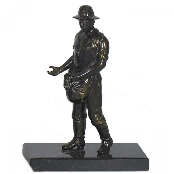 Elegante Figur Landarbeiter Saat Landwirtschaft