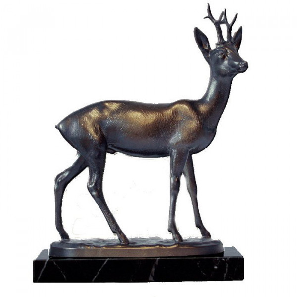 Elegante Figur Rehbock Ehrung Edles Bronzedesign