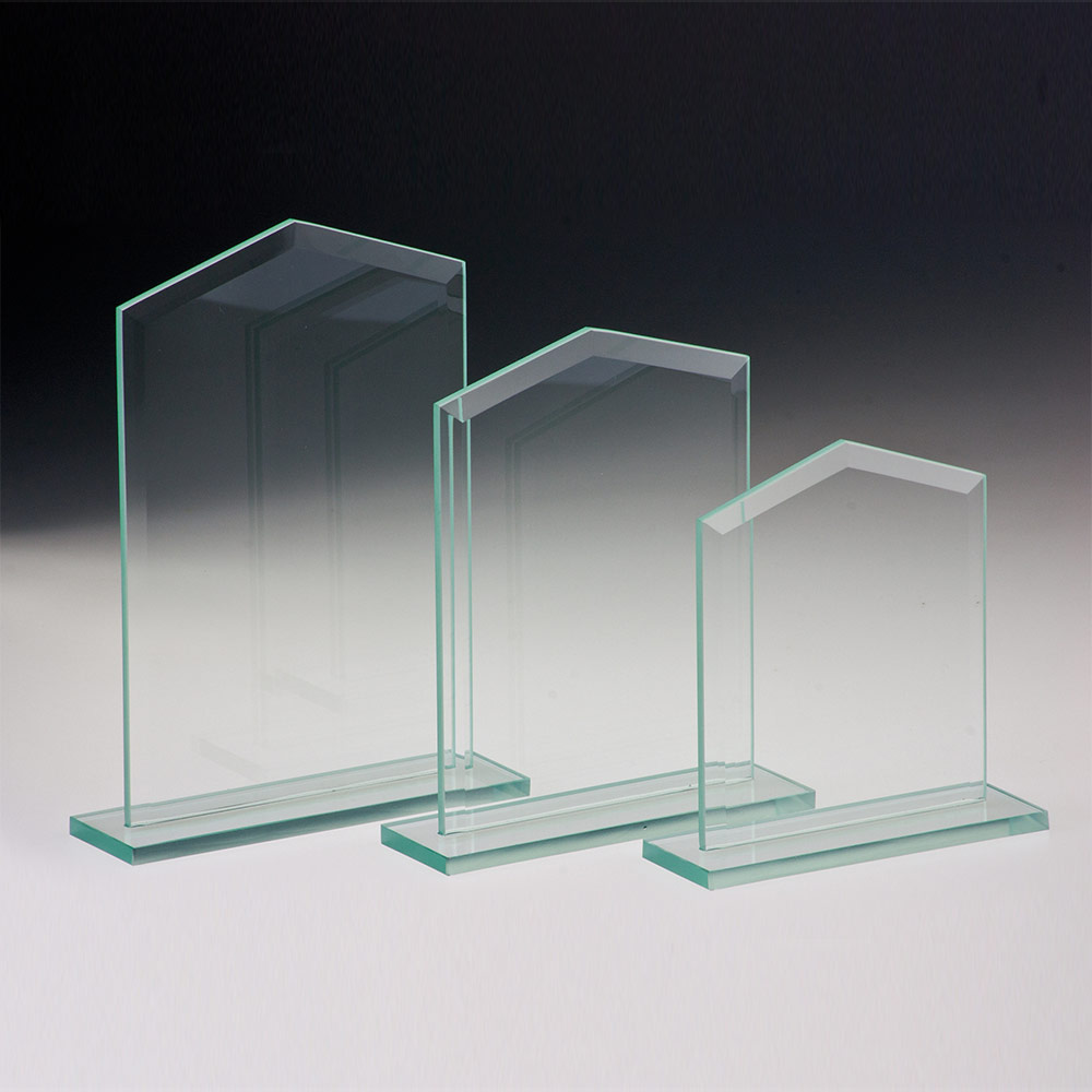 3 Größen Lasergravur Glasständer Glaspokal "Glashaus" 6mm Stärke inkl 