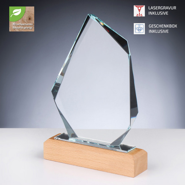 Kristall Glas Trophäe Nature Mountain