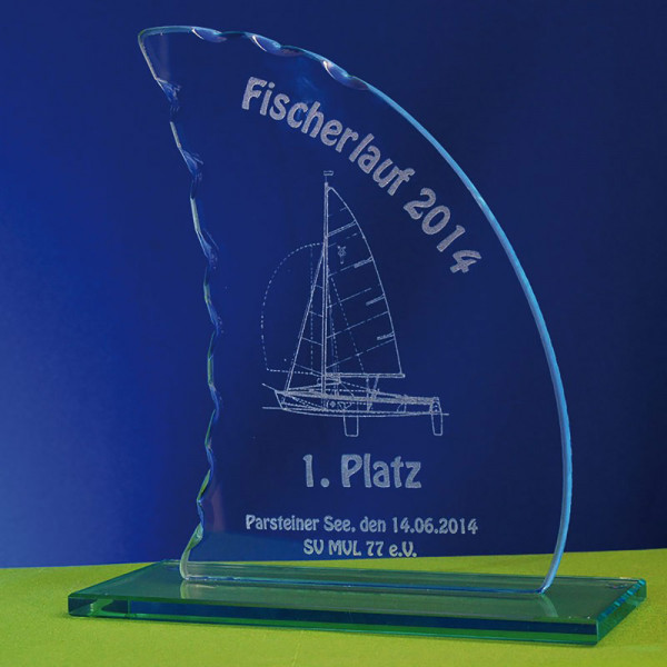 Wellenschliff Kristallglas Segel