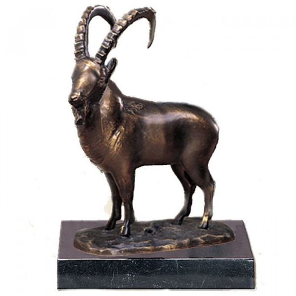 Exklusive Figur Steinbock Hochwertiges Bronzeoptik