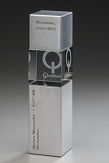 Aluminium Kristallglas Award "Metal Pillar"