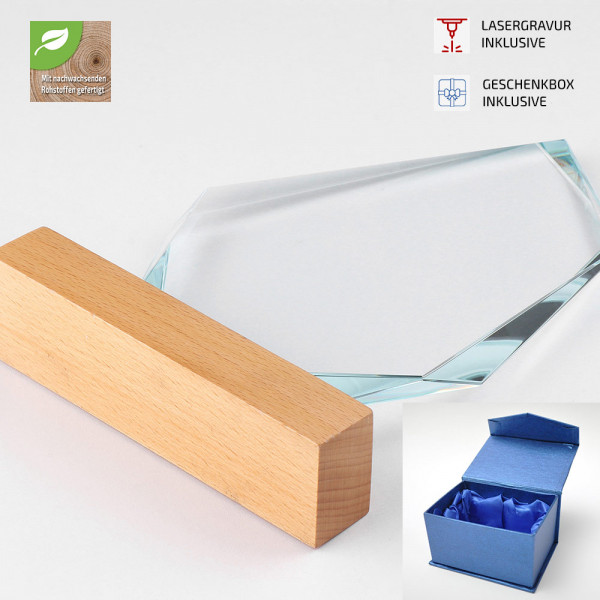 Kristall Glas Trophäe Nature Mountain