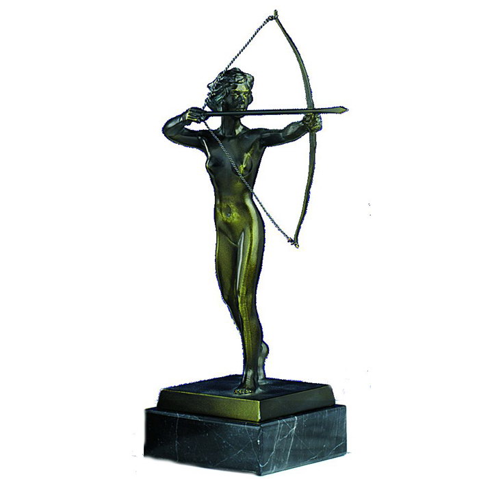 Hochwertige Figur Diana Jagd Göttin Siegertrophäe Zopidos Gravuren