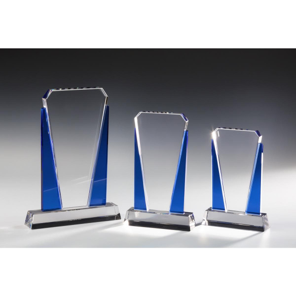 Sockel KristallTrophäe Blau Marcos