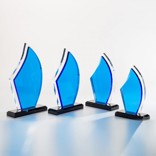 Acrylglas Trophäe Blaue Flamme