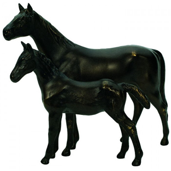 Elegante Figur Pferde Fohlen Tierpaar Auszeichnung auf Sockel