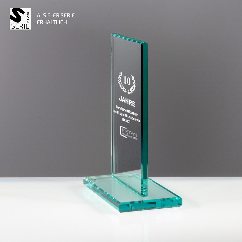 3 Größen Glasständer Glaspokal "Glashaus" Lasergravur 6mm Stärke inkl 