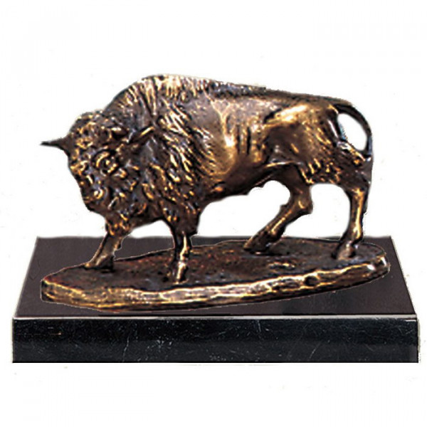 Elegante Figur Bison Wildtier Rind Edle Bronzeoptik