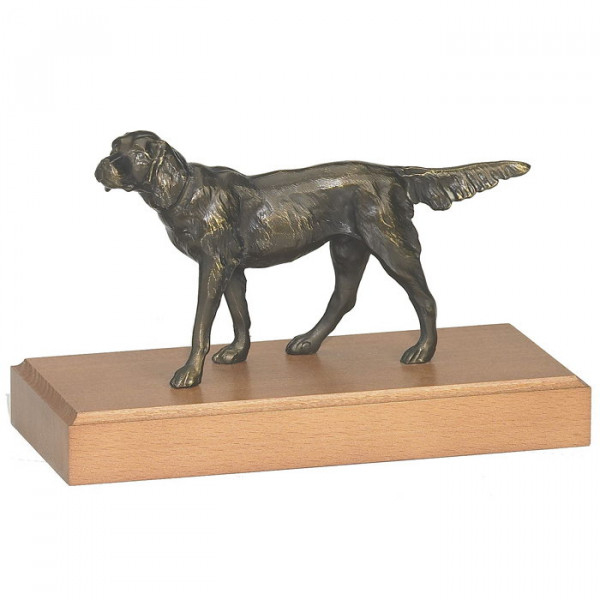 Elegante Figur Hund Setter Bronzeoptik Ehrenpreis