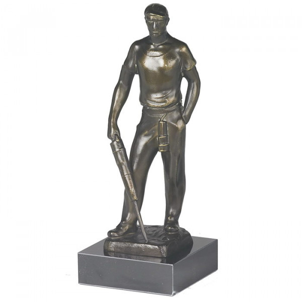 Hochwertige Metall Figur Bergmann Bergbau Auszeichnung Ehrung
