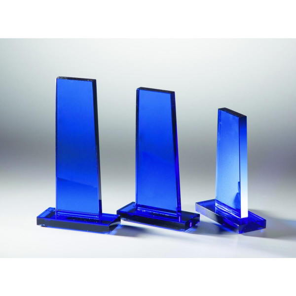Kanten poliert Glas Trophäe Blau neutral Mildred