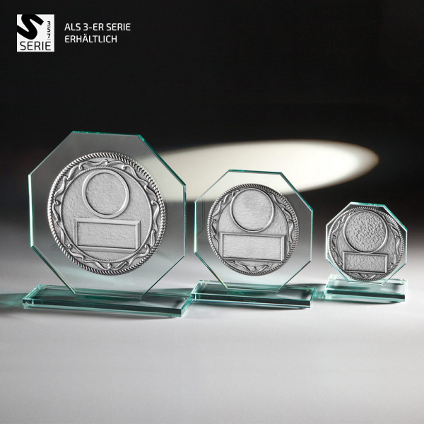 Glastrophäe "Prägo Achteck"