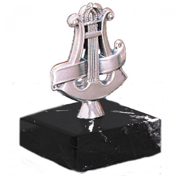 Figur Instrument Harfe Musikauszeichnung Trophäe Silberdesign