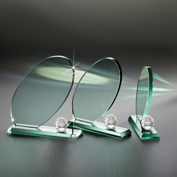 Glastrophäe Golfball