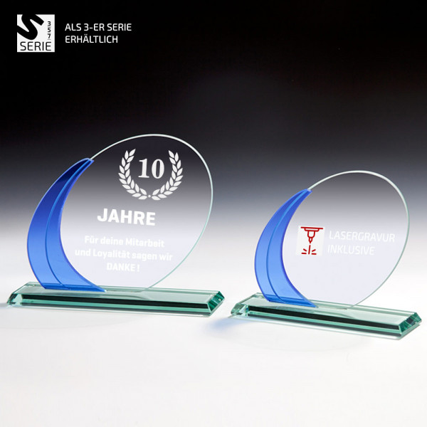 Glas Trophäe Blau e Verzierung Armand