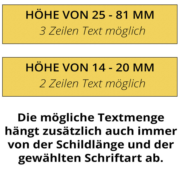 Gravur- / Klingelschild rechteckig GOLD