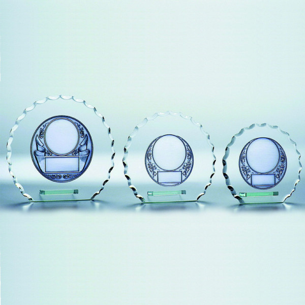 WellenSchliff Glas Trophäe Rondo m.PräGold Haydee