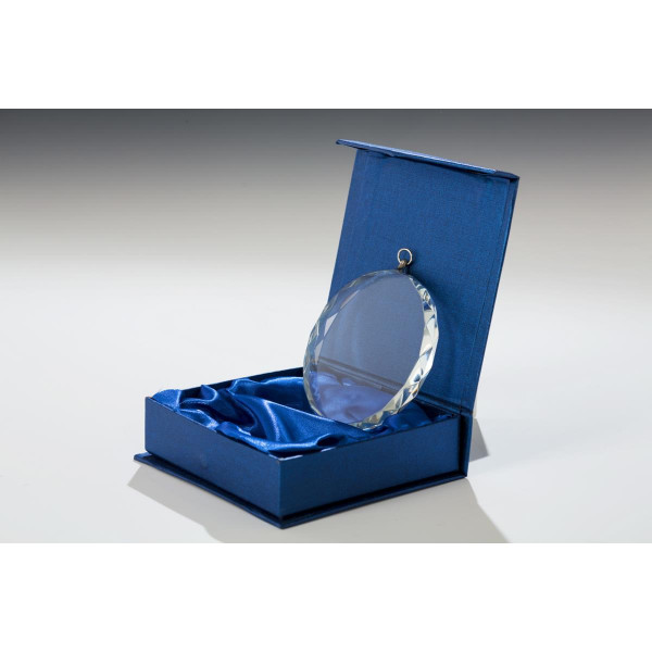 Blau Geschenkbox Glasmedaille Thomas