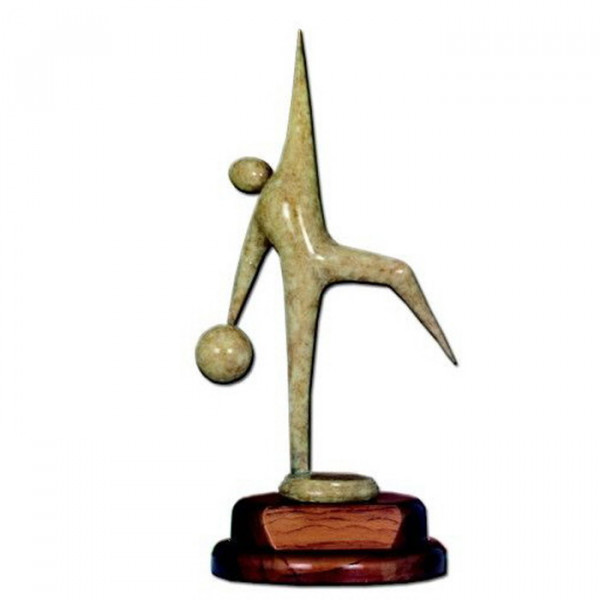 Sport Figur Kegeln Bowling Siegerpokal Trophy Holzdesign