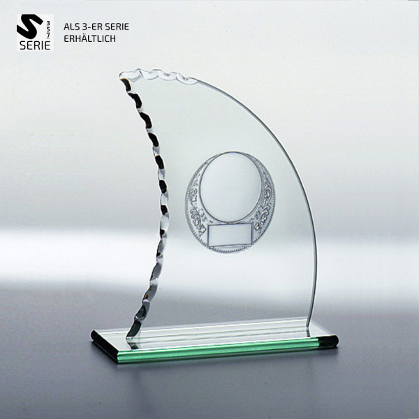 WellenSchliff Glas Trophäe Segel m.PräGold James