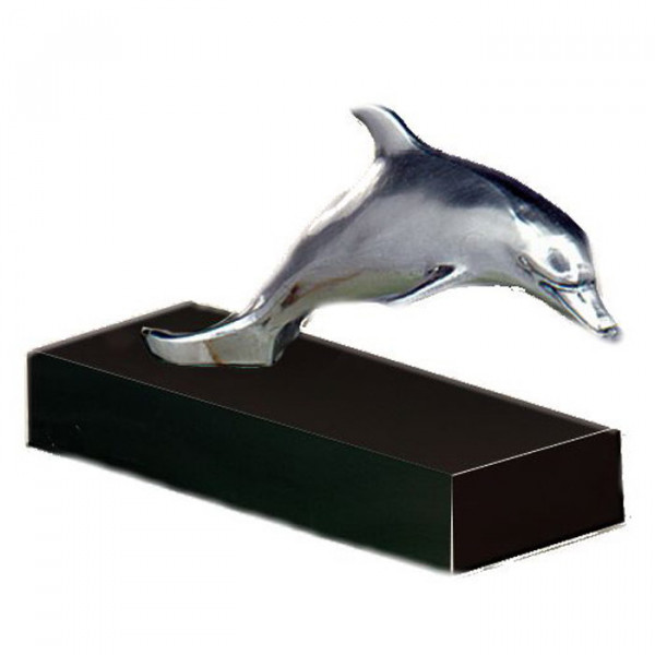 Elegante Figur Delphin Edelmetalloptik Ehrung Trophäe