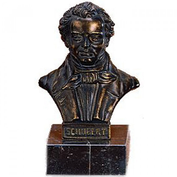 Edle Figur vom Komponist Schubert in Bronzeoptik