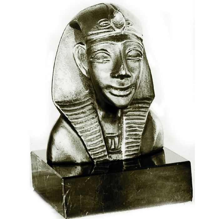 Figur Büste König v. Theben Pharao Ägypten Metalloptik Zopidos Gravuren. Pokale. Awards